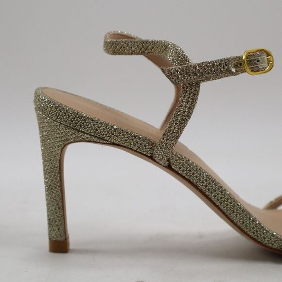 🔥Stuart Weitzman Starla 80 Strappy Stiletto Pumps, Gold Glitter 6US MSRP$425🔥 - Picture 8 of 9